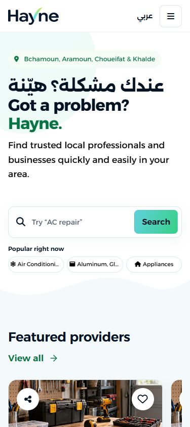 Preview of the Hayne mobile experience